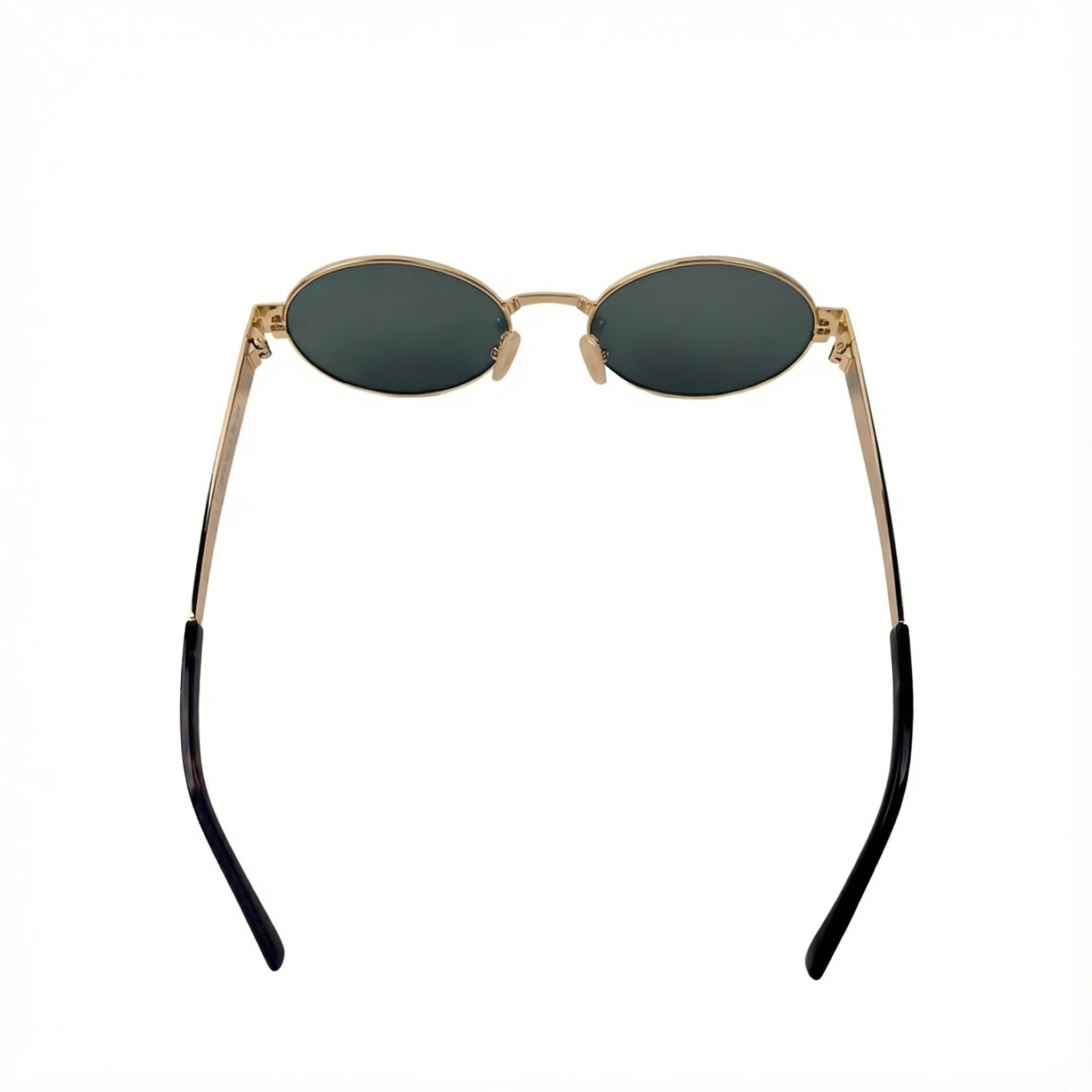 AyLALy 2025 New Vintage Oval Sunglasses for Women - UV400 FDA Certified Gold Frame Black Lens Stainless Steel High-End Influencer Sun Glasses