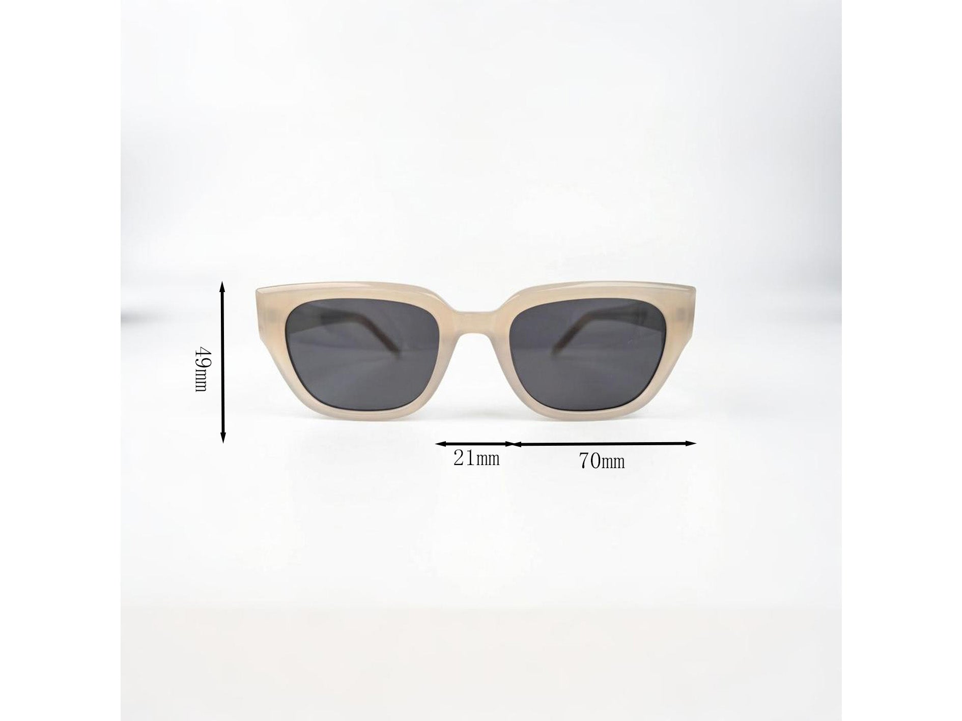 AyLALy Vintage Square Sunglasses for Women - UV400 FDA Certified Clear White Acetate Frame Fashion Sun Glasses