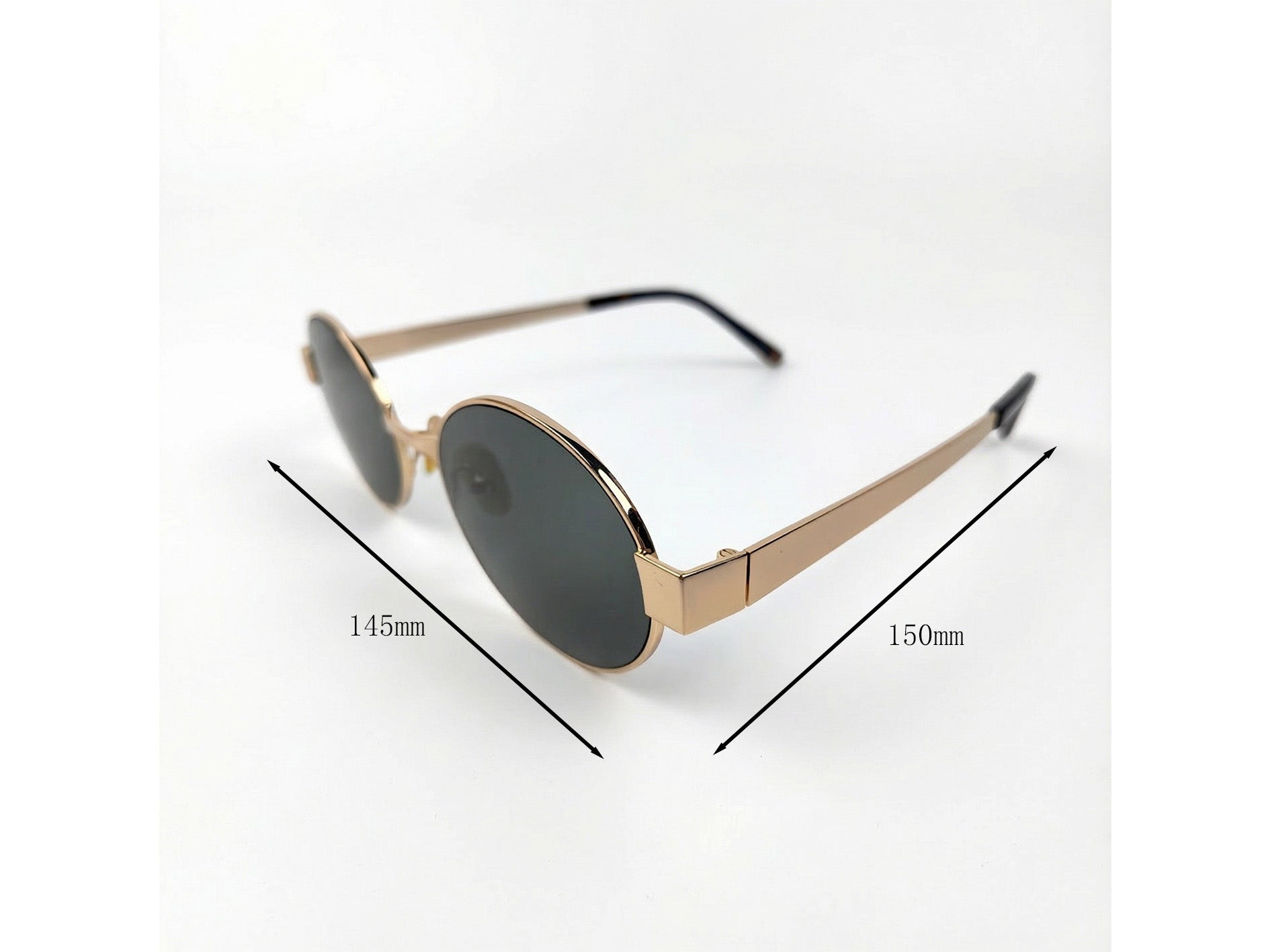 AyLALy 2025 New Vintage Oval Sunglasses for Women - UV400 FDA Certified Gold Frame Black Lens Stainless Steel High-End Influencer Sun Glasses