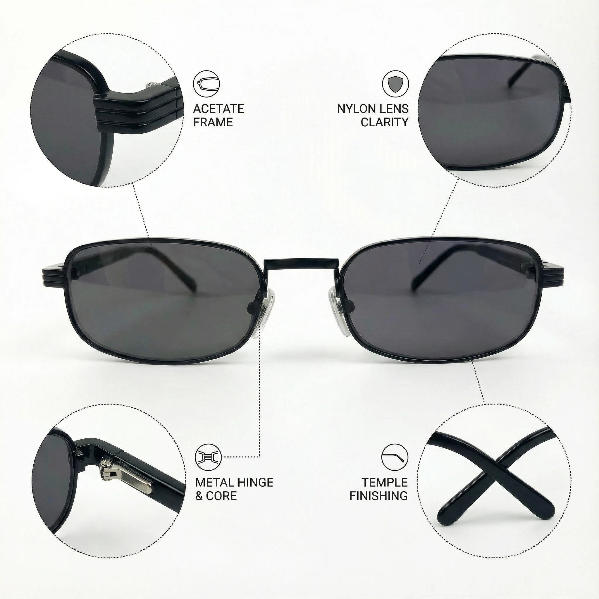 AyLALy Luxury Oversized Square Sunglasses for Women - UV400 FDA Certified Rose Gold Stainless Steel Frame UV Protective Eyewear