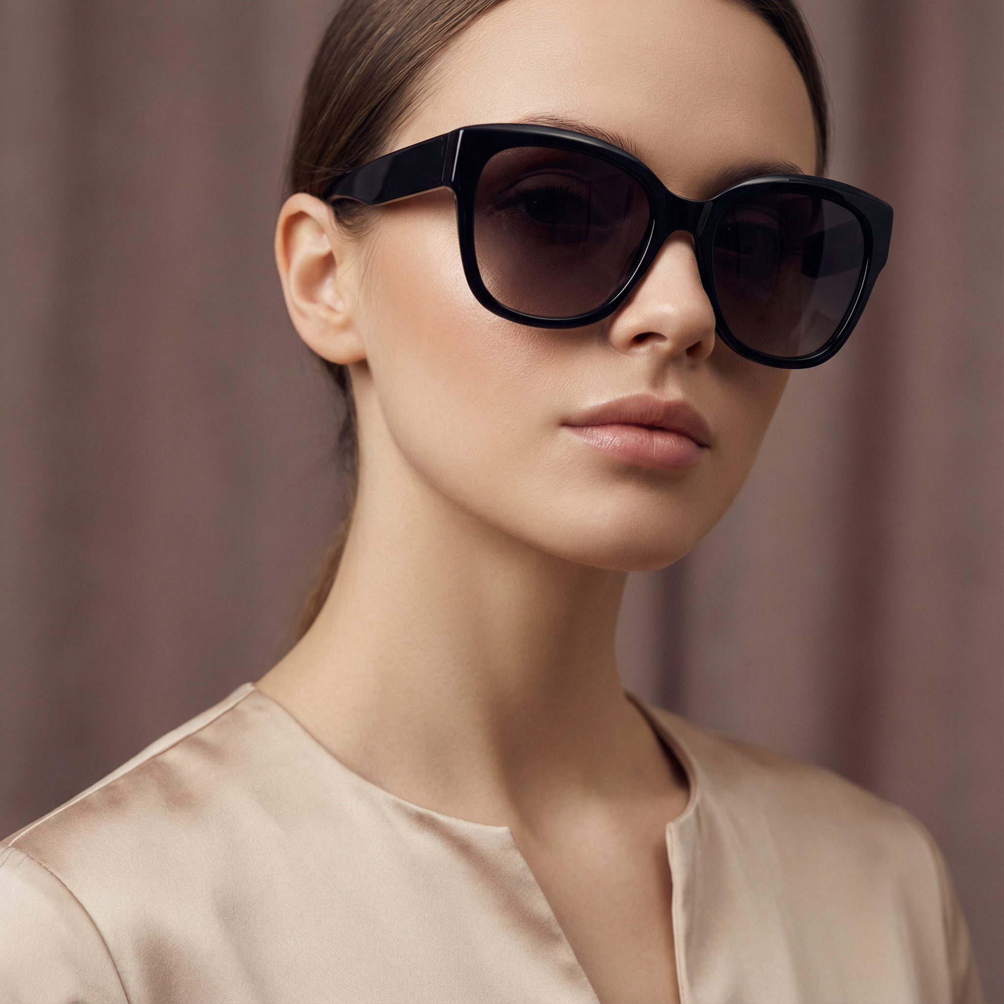 Oversized Black Square Sunglasses for Women