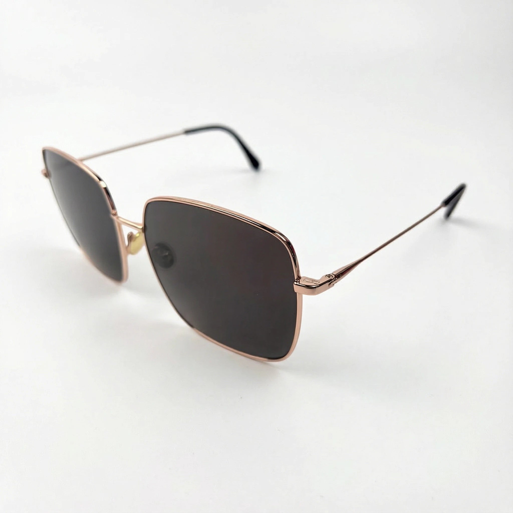 AyLALy Luxury Oversized Square Sunglasses for Women - UV400 FDA Certified Rose Gold Stainless Steel Frame UV Protective Eyewear