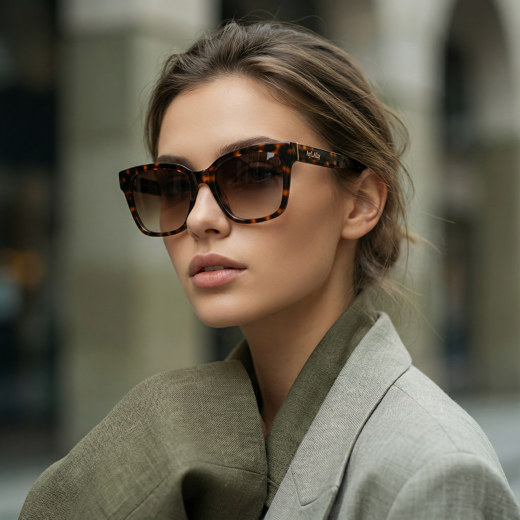 Oversized Black Square Sunglasses for Women