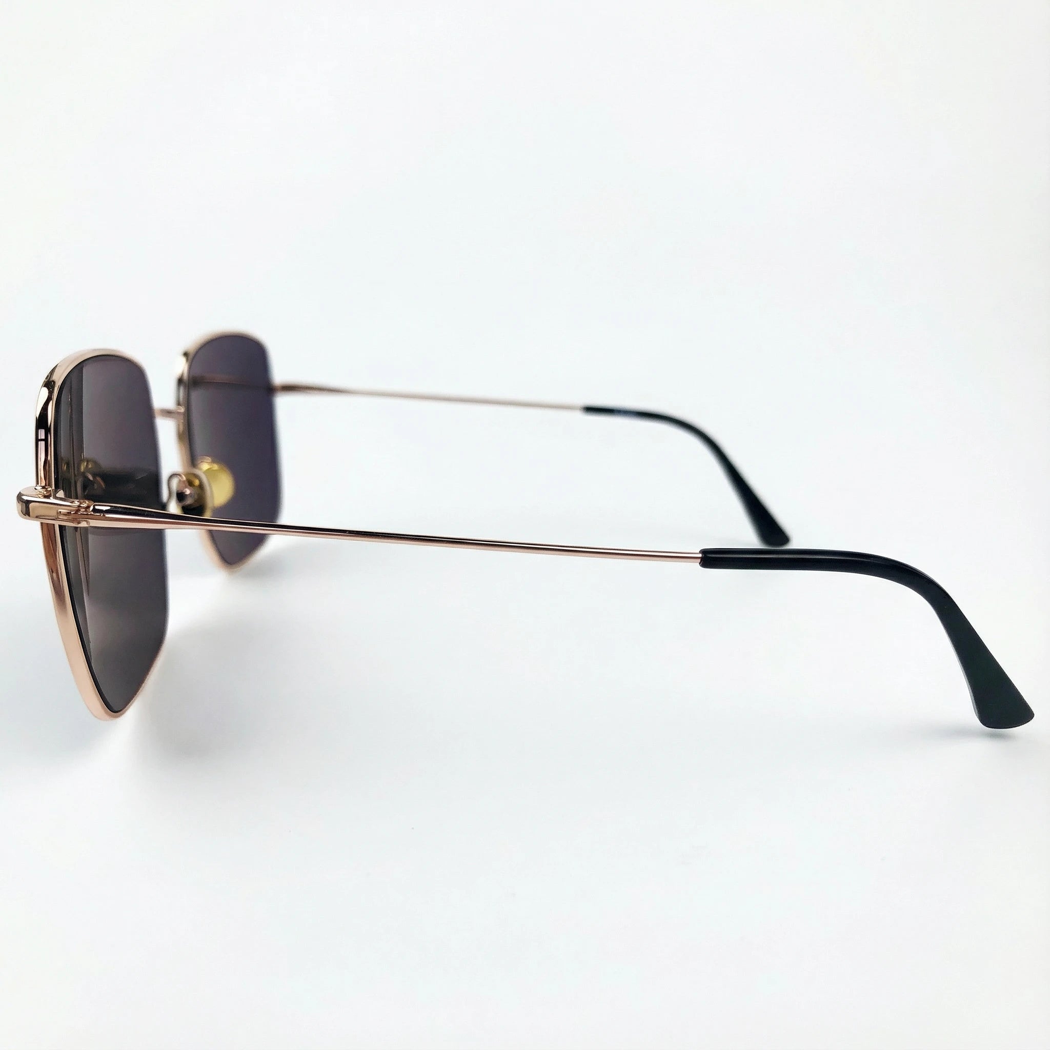 AyLALy Luxury Oversized Square Sunglasses for Women - UV400 FDA Certified Rose Gold Stainless Steel Frame UV Protective Eyewear