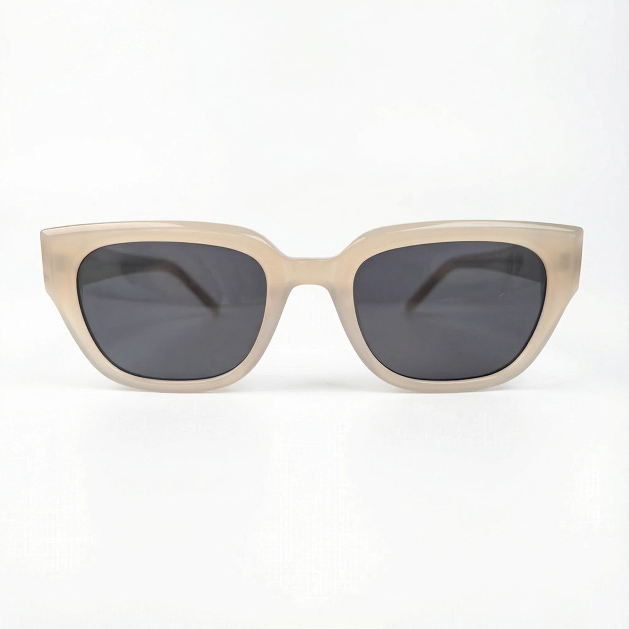 AyLALy Vintage Square Sunglasses for Women - UV400 FDA Certified Clear White Acetate Frame Fashion Sun Glasses